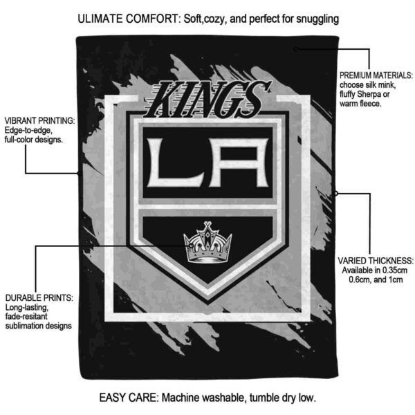 los angeles kings splatter effect black blanket new arrival