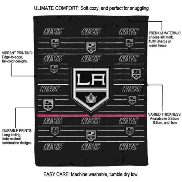 los angeles kings striped pattern black blanket new arrival