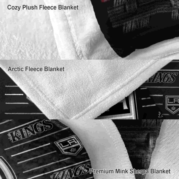 los angeles kings striped pattern black blanket premium grade