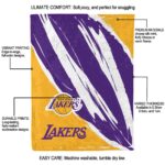 los angeles lakers brushstrokes purple white blanket new arrival