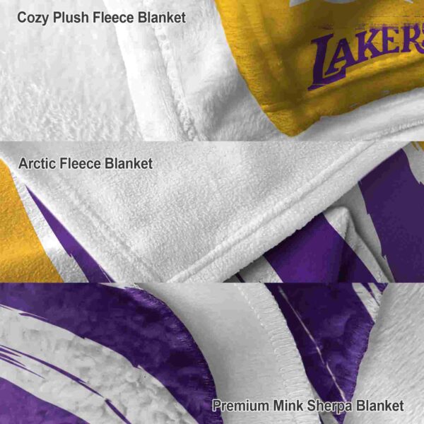 los angeles lakers brushstrokes purple white blanket premium grade