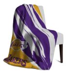 los angeles lakers brushstrokes purple white blanket top rated