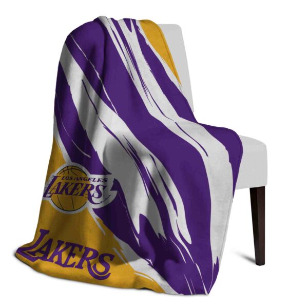 los angeles lakers brushstrokes purple white blanket top rated