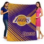 los angeles lakers diagonal stripes purple blanket fashion forward