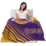 los angeles lakers diagonal stripes purple blanket latest model