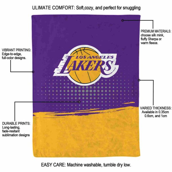 los angeles lakers gradient dots purple blanket new arrival