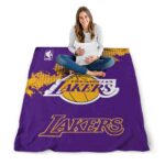 los angeles lakers grunge texture purple blanket high quality