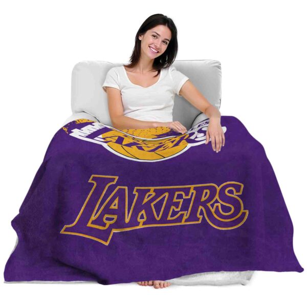 los angeles lakers grunge texture purple blanket latest model
