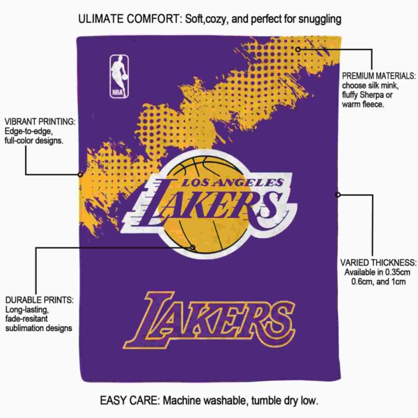los angeles lakers grunge texture purple blanket new arrival