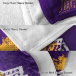 los angeles lakers grunge texture purple blanket premium grade