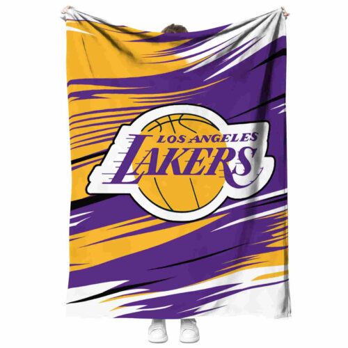 los angeles lakers paint streaks purple white blanket best selling