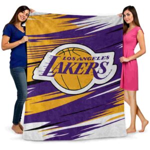 los angeles lakers paint streaks purple white blanket fashion forward