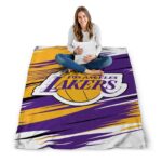 los angeles lakers paint streaks purple white blanket high quality