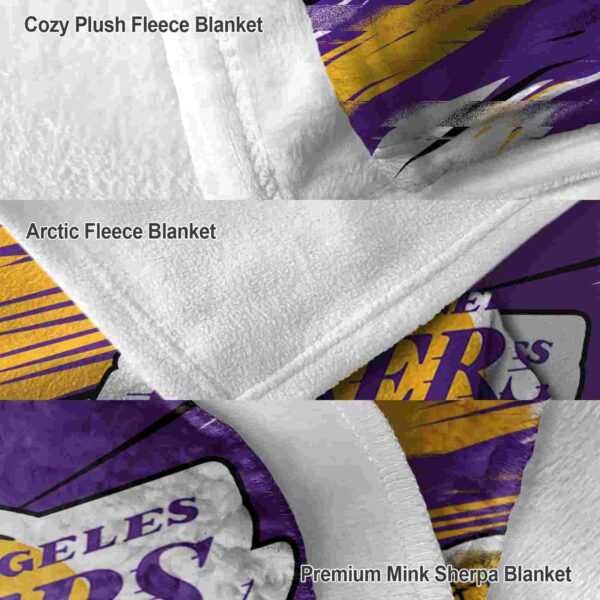 los angeles lakers paint streaks purple white blanket premium grade
