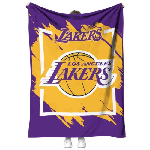 los angeles lakers splatter effect purple blanket best selling