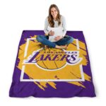 los angeles lakers splatter effect purple blanket high quality