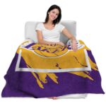los angeles lakers splatter effect purple blanket latest model