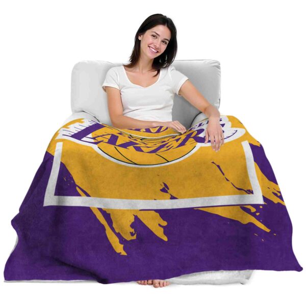 los angeles lakers splatter effect purple blanket latest model