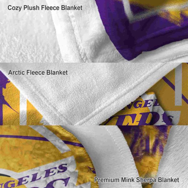 los angeles lakers splatter effect purple blanket premium grade