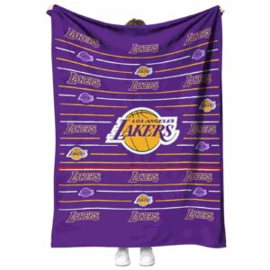 los angeles lakers striped pattern purple blanket best selling