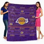 los angeles lakers striped pattern purple blanket best selling