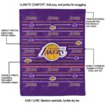los angeles lakers striped pattern purple blanket best selling