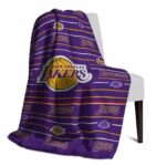 los angeles lakers striped pattern purple blanket best selling