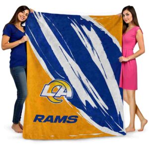 los angeles rams brushstrokes blue white blanket fashion forward