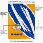 los angeles rams brushstrokes blue white blanket new arrival