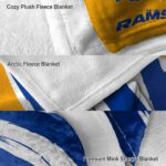 los angeles rams brushstrokes blue white blanket premium grade