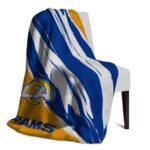 los angeles rams brushstrokes blue white blanket top rated