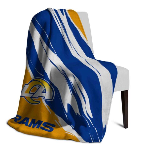 los angeles rams brushstrokes blue white blanket top rated
