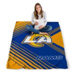los angeles rams diagonal stripes blue blanket high quality