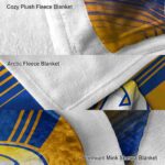 los angeles rams diagonal stripes blue blanket premium grade