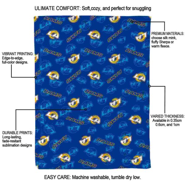 los angeles rams diehard fans blue blanket new arrival