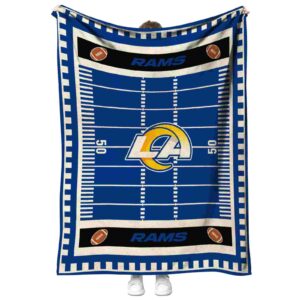 los angeles rams football field blue blanket best selling