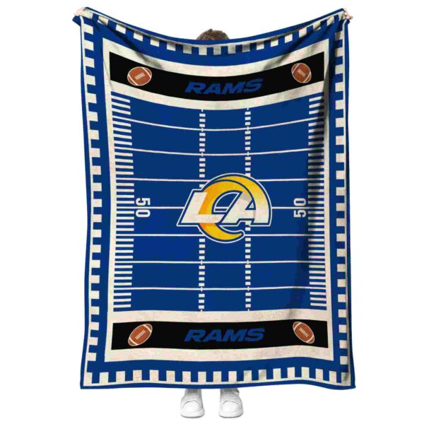 los angeles rams football field blue blanket best selling
