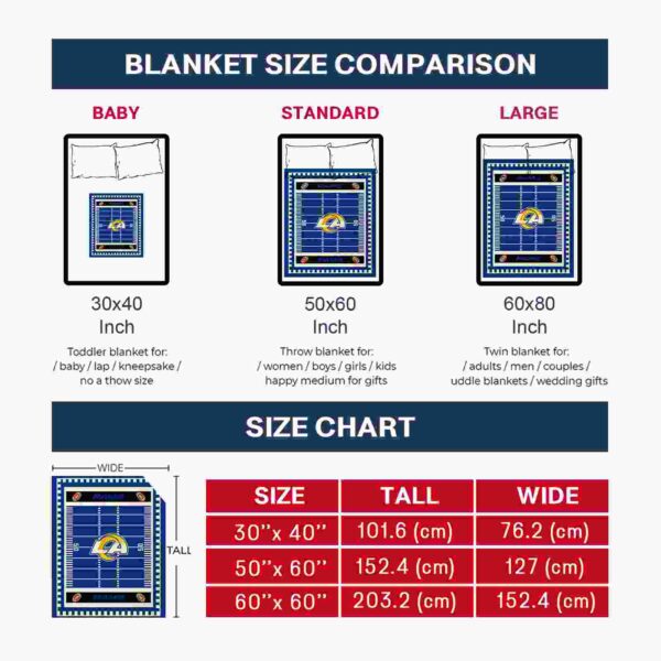 los angeles rams football field blue blanket trendy