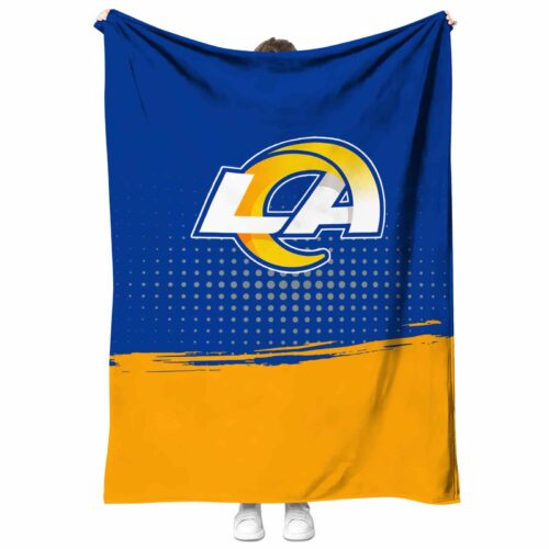 los angeles rams gradient dots blue blanket best selling