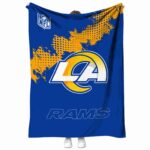 los angeles rams grunge texture blue blanket best selling