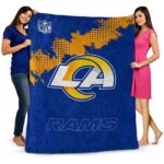 los angeles rams grunge texture blue blanket best selling