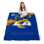 los angeles rams grunge texture blue blanket best selling