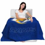 los angeles rams grunge texture blue blanket best selling