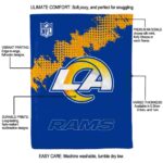 los angeles rams grunge texture blue blanket best selling