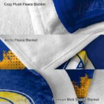 los angeles rams grunge texture blue blanket best selling