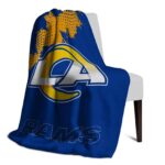 los angeles rams grunge texture blue blanket best selling