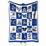 los angeles rams mickey minnie blue white blanket best selling