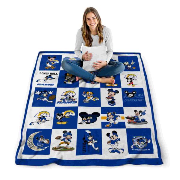 los angeles rams mickey minnie blue white blanket high quality