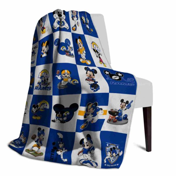 los angeles rams mickey minnie blue white blanket top rated