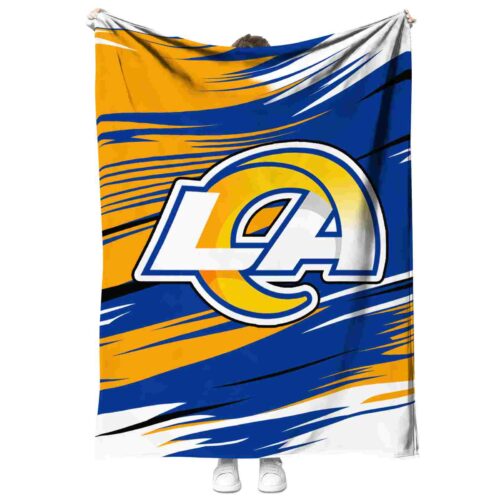 los angeles rams paint streaks blue white blanket best selling